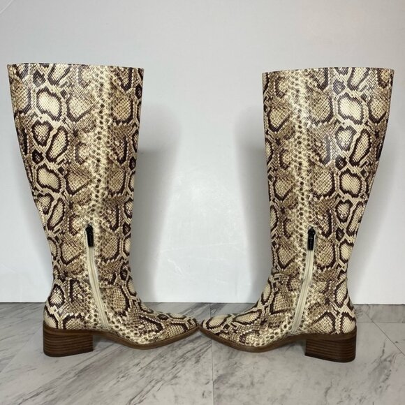 Vince Camuto Beaanna Point Toe Snake Knee High Block Heel Boot - Picture 2 of 2